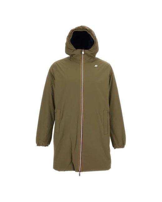 K-Way Green Jacob St Warm Hooded Zip-Up Jacket for men