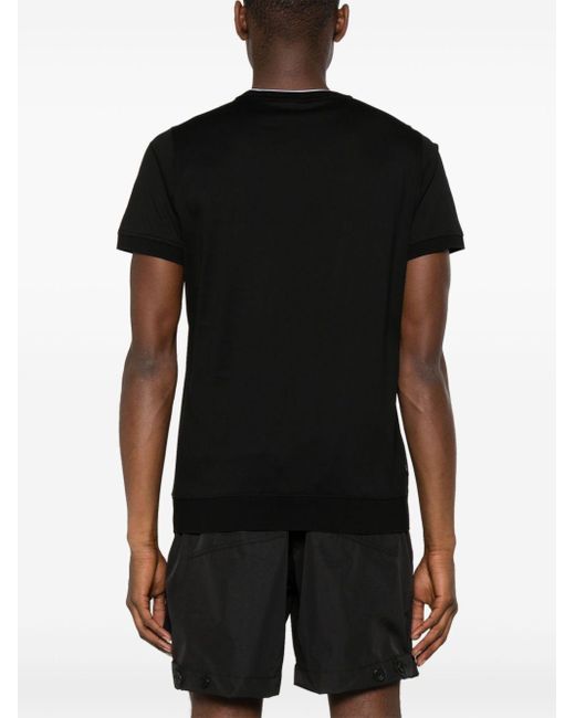 Karl Lagerfeld Black Rubberised-logo Cotton T-shirt for men