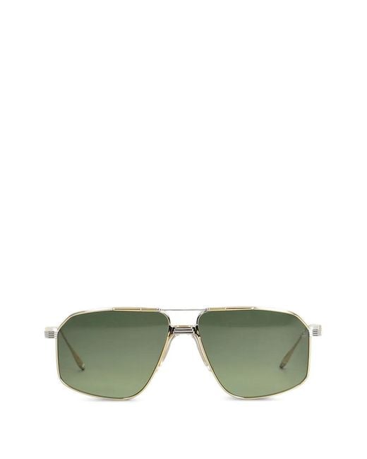 Jacques Marie Mage Green Jagger Geometric-Frame Sunglasses