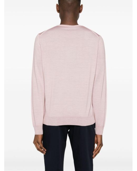 Canali Klassischer Pullover in Pink für Herren