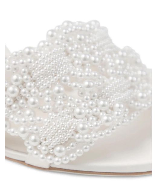 Sandalias de piel con tacón de 85 mm Jimmy Choo de color White