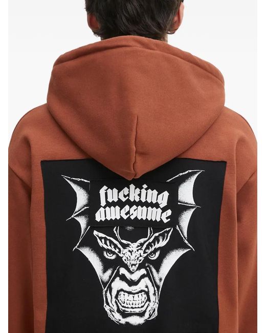 Fucking Awesome Orange Graphic-Print Hoodie for men