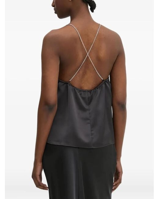 HUGO Black Chain-Strap Top