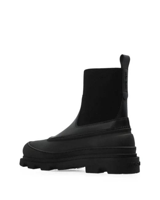 Moncler Black Vera Edge Leather Ankle Boots