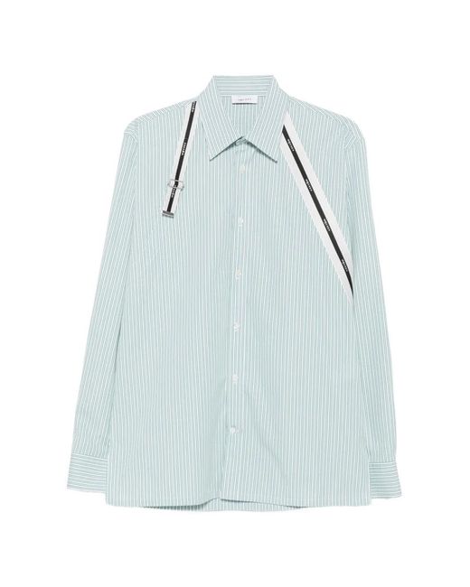 McQueen Blue Harness Striped Shirt for men