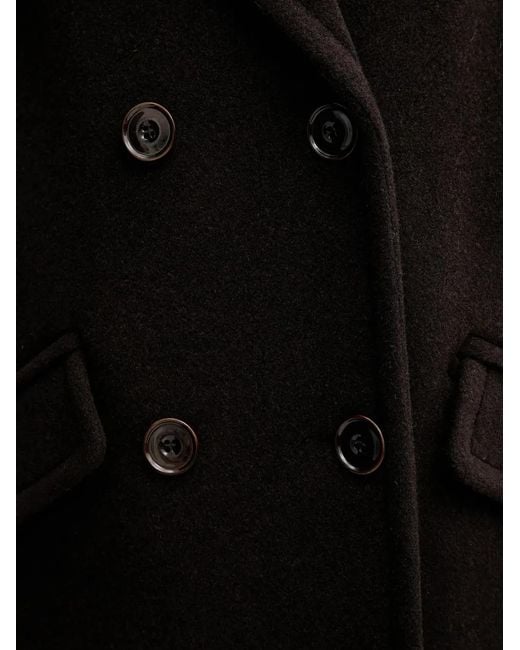 Sessun Black Double-Breasted Coat