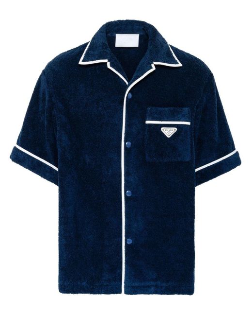 Prada Blue Short Sleeve Shirt for men