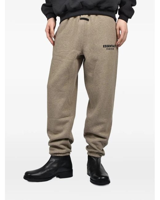 Essentials Natural Logo-Print Track Pants for men