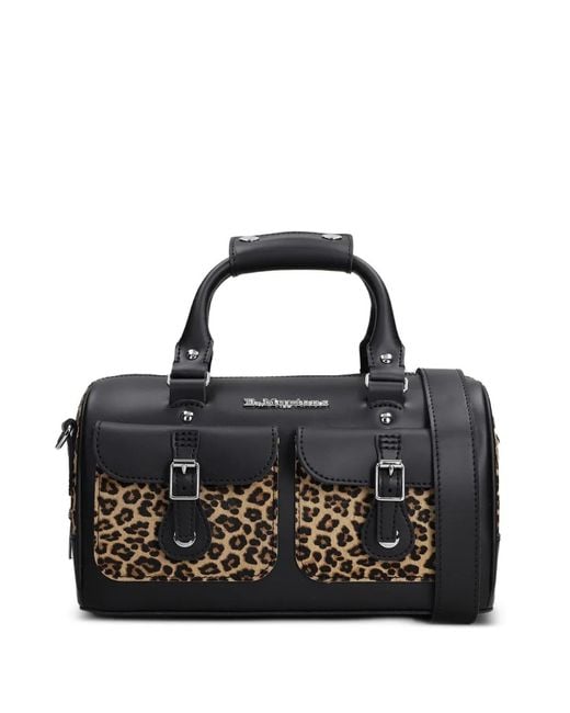 Dr. Martens Black Leopard-Prin Tote Bag