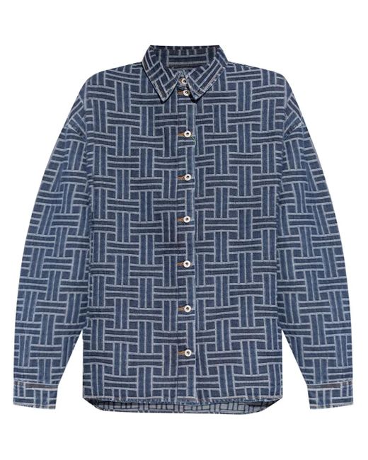 KENZO Blue Weave Loose Japanese Denim Shirt