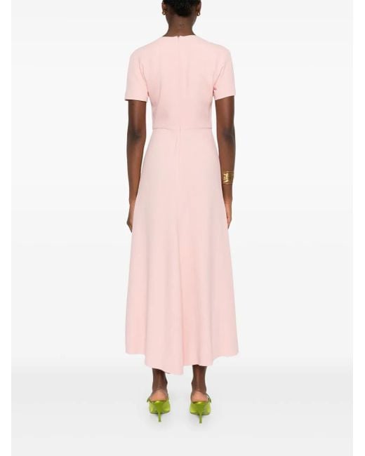 Victoria Beckham Pink Kleid Mit Kurzen Ärmeln