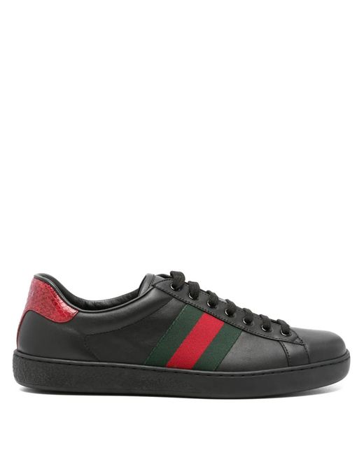 Gucci Black Ace Leather Sneaker for men