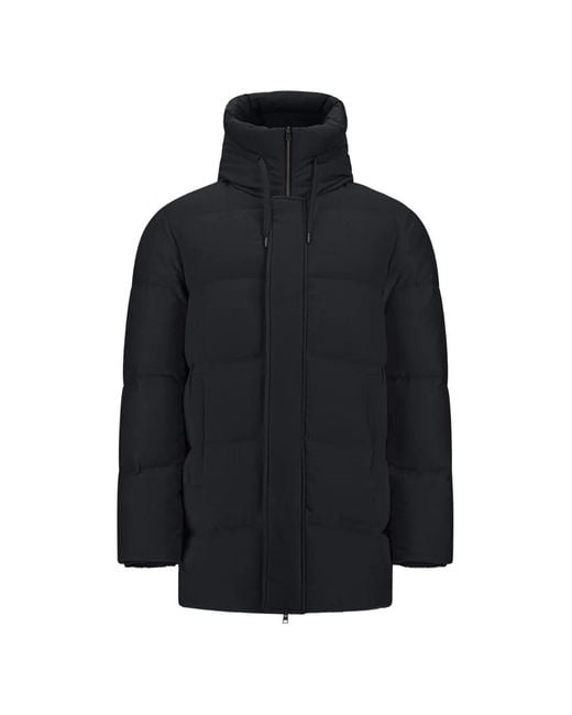 Herno Blue Quilted Hooded Padded Coat for men