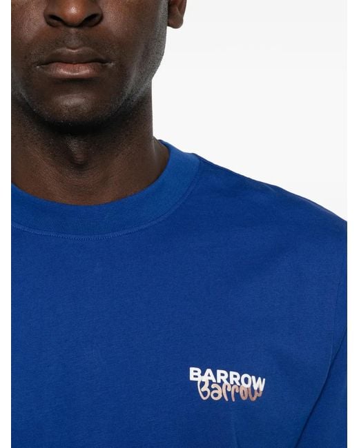 Barrow Blue Bear-Print Logo-Print T-Shirt for men