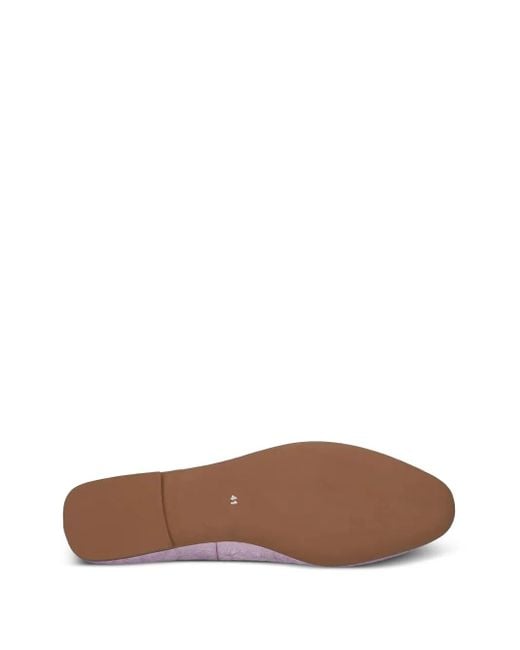 Jeffrey Campbell Brown Metallic-Effect Leather Ballet Flats
