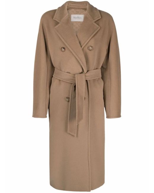 Max Mara Madame ベルテッド ロングコート Natural