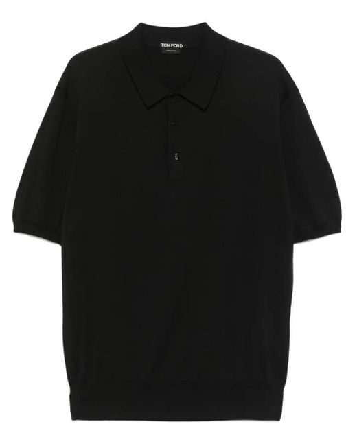Tom Ford Black Short Sleeved Cotton Polo Shirt (Size S) for men