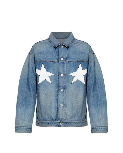 A Bathing Ape Blue Star-Embellished Jacket for men