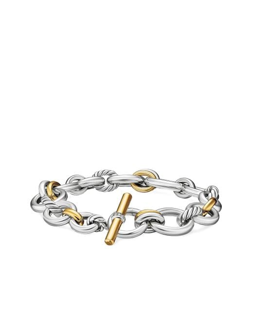 Bracelet Dy Mercer Chain En Or 18Ct Et Sterling Pavé De Diamant David Yurman en coloris White