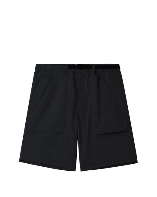 Chocoolate Black Belted Logo-Patch Shorts for men