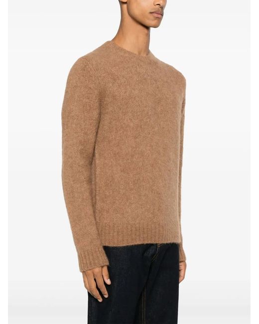 Herno Brown Logo-Plaque Sweater for men