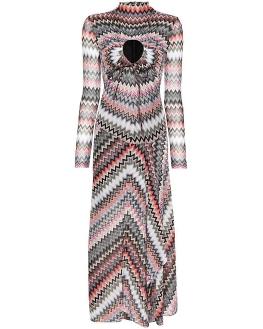 Robe asymétrique à motif zigzag Missoni en coloris Gray