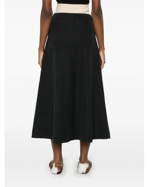 Nanushka Black Cintia Midi Skirt
