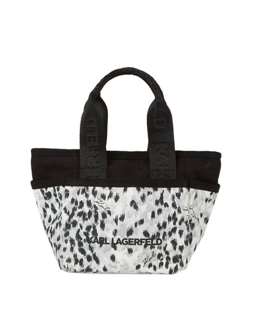 Karl Lagerfeld White Small K/Essential Multipocket Shopper Tote Bag
