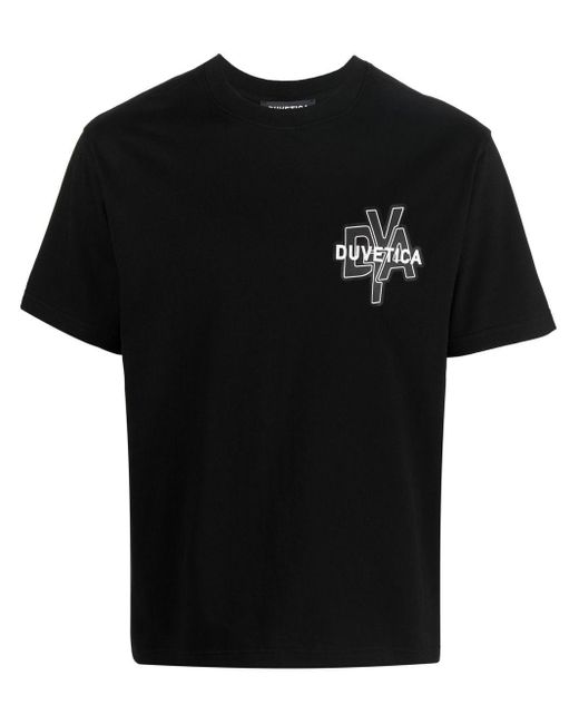 Duvetica T-Shirt mit Logo-Print in Black für Herren