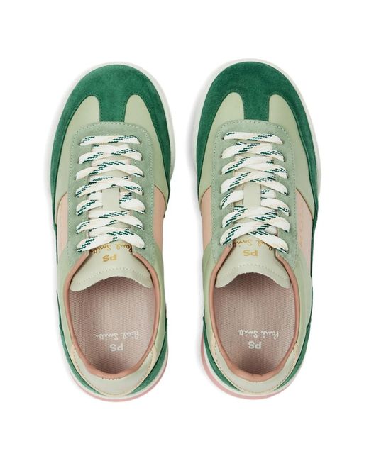 Paul Smith Green Dover Panelled Suede-Trimmed Sneakers
