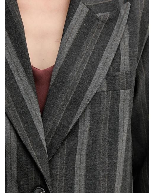 Mos Mosh Black Striped Button Blazer