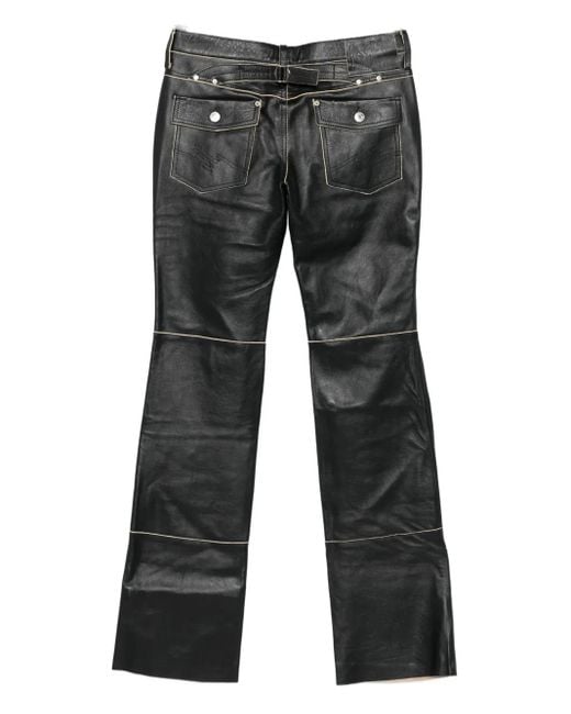 Martine Rose Gray Panelled Leather Trousers