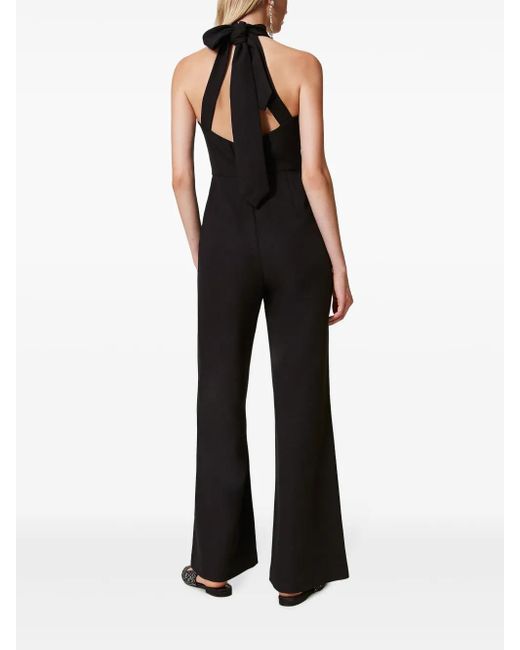 Twinset Black Cady Halterneck Jumpsuit
