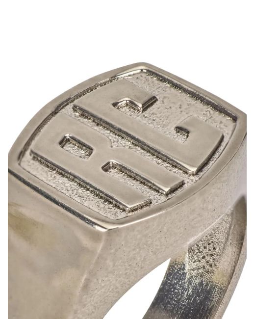 Anello A Sigillo Con Monogramma Rc di Roberto Cavalli in White da Uomo