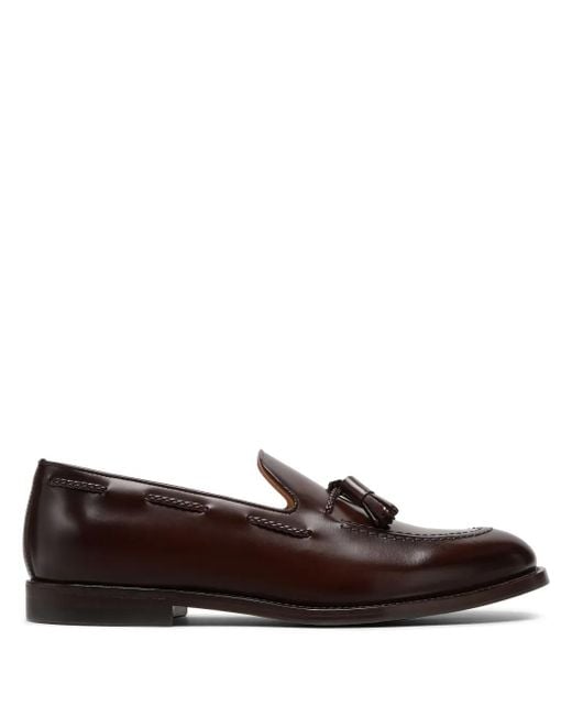 メンズ Brunello Cucinelli タッセル ローファー Brown