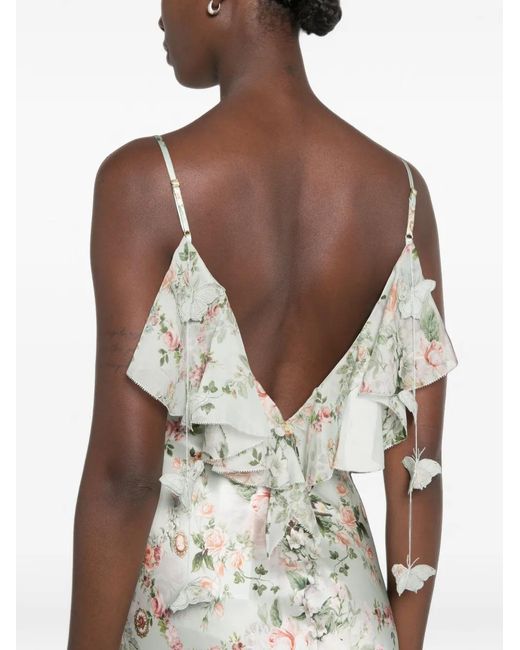 Camilla White Floral-Print Sleeveless Maxi Dress