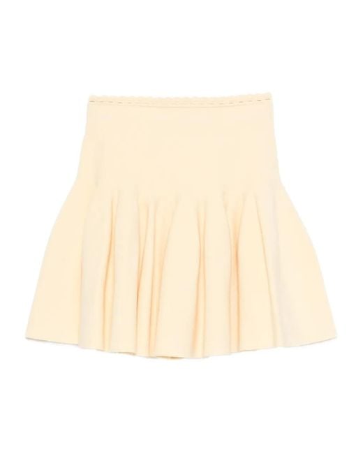 Sandro Natural Mini Knit Skater Skirt