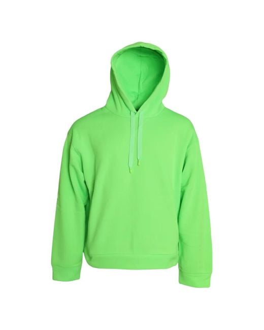 Dolce & Gabbana Green Drawstring-Hood Ribbed-Trim Hoodie for men