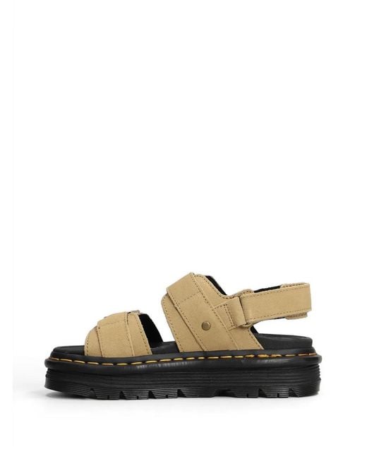 Dr. Martens White Suede Flat Sandals