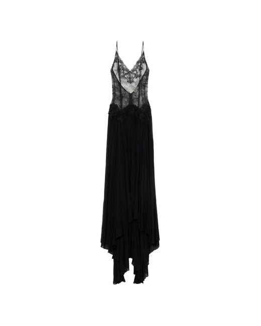 Blumarine Black Lace-Detail Maxi Dress