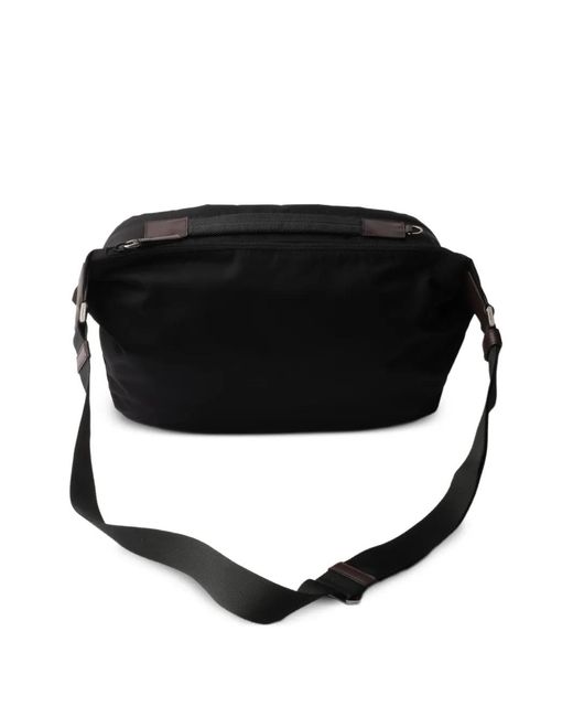Prada Black Adjustable Nylon Tape Shoulder Bag for men