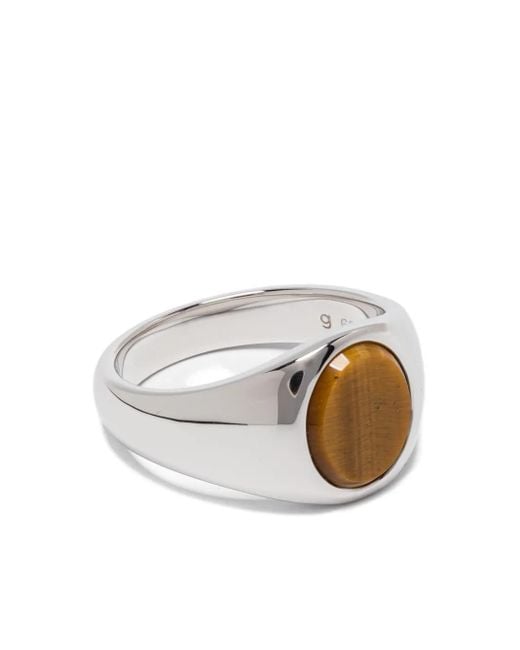 Tom Wood Women's White Kim Tiger Eye Ring