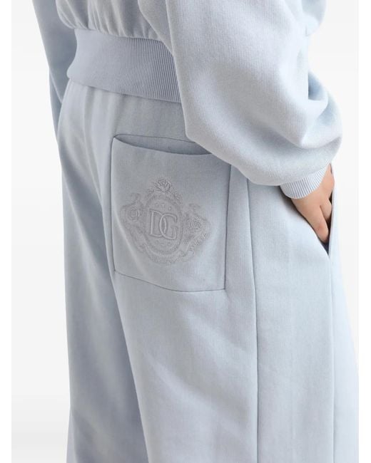 Dolce & Gabbana Blue Drawstring Logo Track Pants