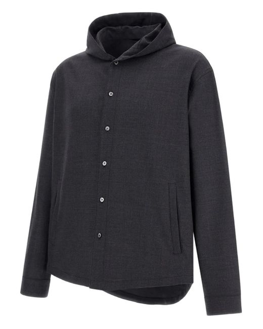 Herno Black Giacca Corta Con Cappuccio for men