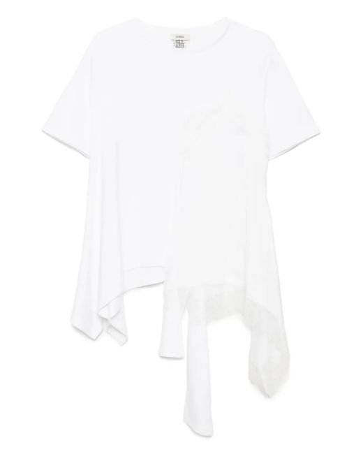 Goen.J White Charmeuse Camisole Layered Top