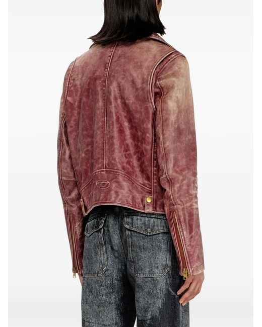 DIESEL Distressed Vintage-Inspired Jacket With Asymmetrical Zipper for men