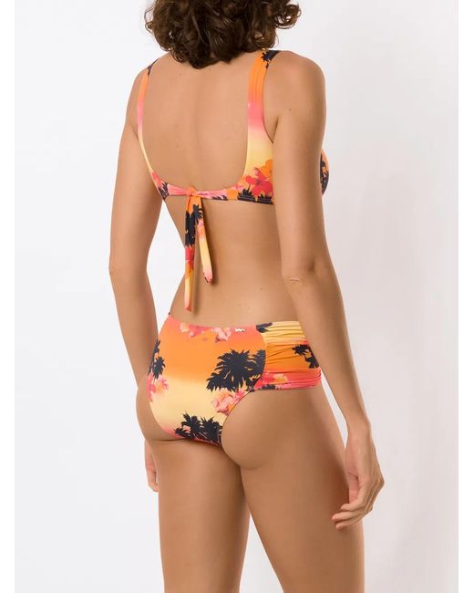 Amir Slama Orange Bikini À Imprimé Ilha De Hibiscus