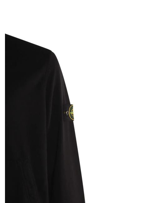 Stone Island Black Turtleneck Zip-Up Sweatshirt for men