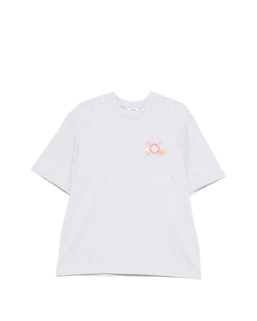 Casablanca White Logo-Print T-Shirt for men