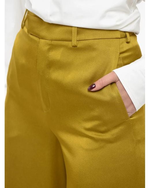 Saint Laurent Green Satin Palazzo Pants
